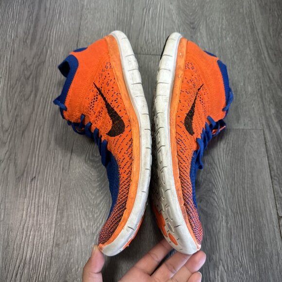 Nike Free 4.0 Flyknit Shoes Orange Blue Rare  Mens Size 13 main image 4